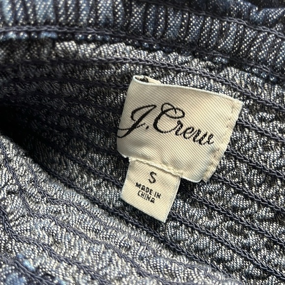J Crew Smocked Puff Sleeve Denim Dress in Chambray Size Small - Picture 8 of 12
